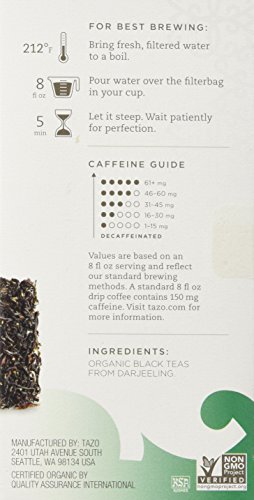 Tazo Organic Darjeeling Black Tea, 20-Count Tea Bags (Pack Of 6) #TOP1