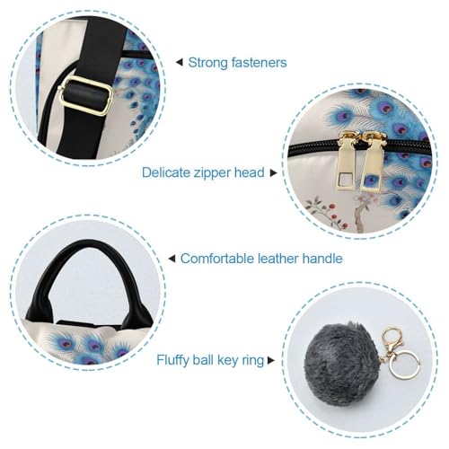 Image of ALAZA Peacock in An Ancient Style Backpack Purse for Women Anti Theft Fashion Back Pack Shoulder Bag