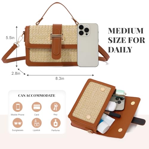 Oweisong Summer Purse for Women 2025 Woven Vacation Handbags Straw Crossbody Bag for Spring Beach2