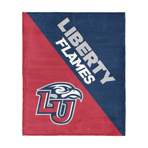 Northwest NCAA Liberty Flames Halftone Silk Touch Throw Blanket, Ultra Soft Plush Polyester, Lightweight Warm Decorative Fan Gift, 46 x 60 in