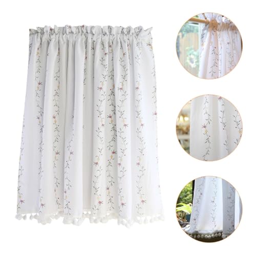 Cortina corta floral de algodón premium decorativa para el hogar 8