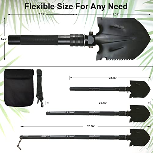 Gekko & Co. Survival Kits Military Shovel Multitool Set With Pick - Folding Tactical Shovel Adjustable Head And Handle For Camping, Hiking, Hunting With Heavy Duty Military Backpack #TOP2