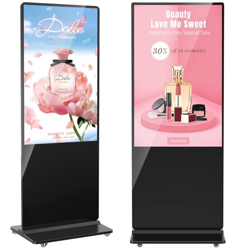 Image of 55 inch 4K Indoor Digital Signage LCD Screen IPS Floor Standing Digital Kiosks Interactive Displays with WiFi HDMI /USB Input Auto AD Player, Android OS