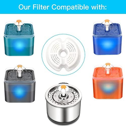 Cat water Fountain filter 4pcs Replacement Filter with Resin and Activated Carbon Upgraded Flower Water Dispenser Filter for Cats and Dogs for Drinking Fountain 2.5L