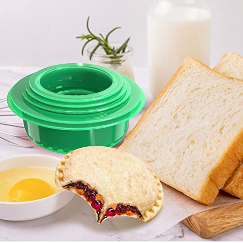 Yumkt 5 Pcs Sandwich Cutter Sealer Cookie Bread Pancake Maker, Mold Sandwich Press Luchable Box Accessories Sandwich Decruster Sandwich For Gifts Sandwich Cutter For Kids(Green) #TOP1