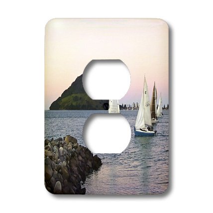 Voilier sunset 2 prises décoratives 3dRose lsp 47867 6 plaque murale mer