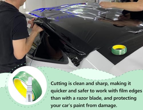 AOYEGIC 5M Messerloses Klebeband,Knifeless Tape,Schneideband,schneidedraht,Autoaufkleber Schneiden Folie mit Schaber,für Car Wrapping Vinylfolie Schneidelinie Nadelstreifen