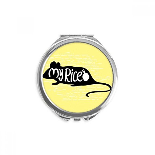 Miroir de poche motif souris noire miroir naturel de maquillage cadeau idéal pour anniversaire fille