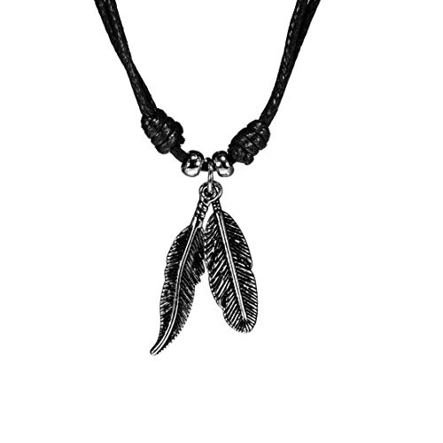 BlueRica Feathers on Adjustable Cord Necklace2