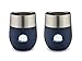 MoonSip [Set of 2] Vacuum-Insulated Stainless Steel Stemless 12oz Wine Glasses - Unbreakable, Double-Wall Tumblers Insulate Hot and Cold Beverages - Blue Powder Coating and Canvas Carry Bags