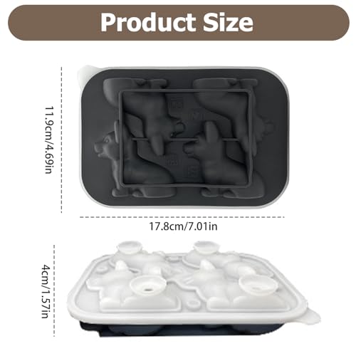 Bandeja de silicona para cubos de hielo diseño 3D Corgi miniatura 2