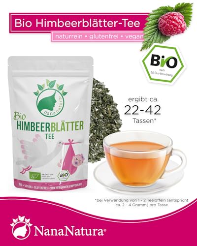 NanaNatura’s BIO Himbeerblättertee 85g | aus biologischem Anbau | 100% natürlich + zuckerfrei | Kräutertee Hebammen-Rezeptur
