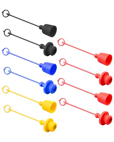 Image of 5 Set 3 /8 inch Hydraulic Coupler Dust Cap Fit for John Deere Sub Compact Tractor, Hydraulic Coupler Quick Connect Male Plug Dust Cap and Female Cover Set