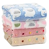 AZULDIMEN 4 Piezas Manta para Cachorro de Perro Mascota Manta de Cachorro con Estampado de Pata para Perro pequeño Gato...