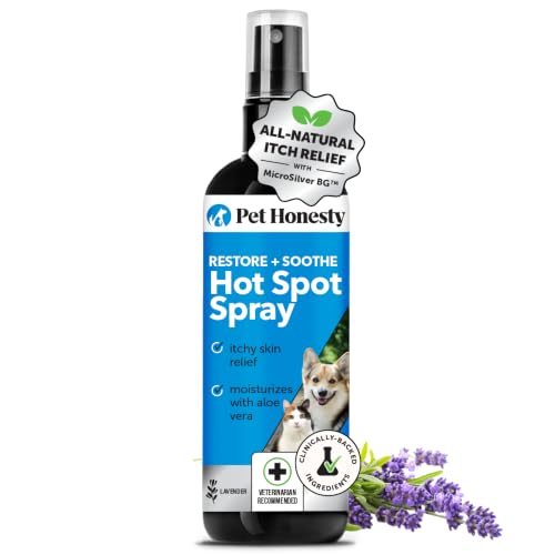 Restore + Soothe Hot Spot Spray for Dogs & Cats Gentle Dog Skin Spray with Aloe Vera & MicroSilver BG Soothes Itching Hot Spots & Irritation Dog Itch & Hot Spot Remedy for Sensitive Skin 4oz