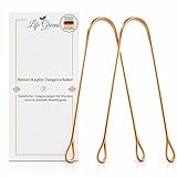 Hochwertiger Kupfer-Zungenschaber – 2 Stück (1er Pack) - Zungenreiniger für Frischen Atem und Maximale Mundhygiene – Beseitige Mundgeruch und genieße in Sekunden frischen Atem - Ayurveda“