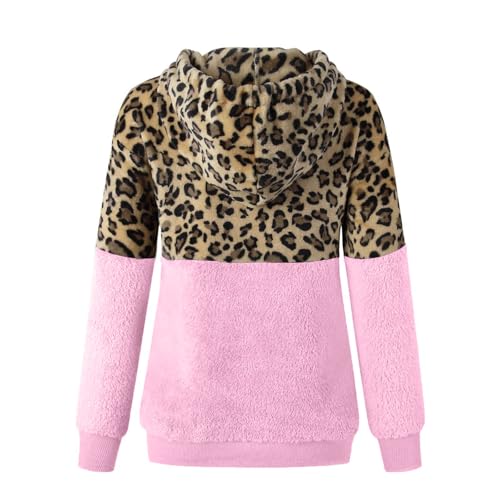 Womens Fleece Jacket Sexy Leopard Print Sherpa Fuzzy Hooded Coats Fall Winter Warm Patchwork Zip Up Jackets Outwear4