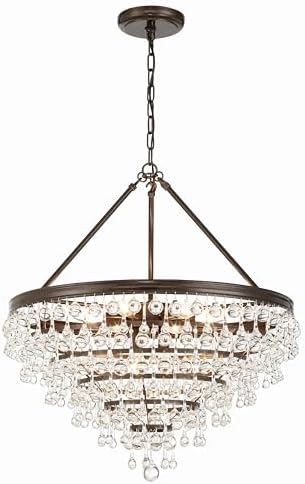 Crystorama Calypso 8 Light Crystal Teardrop Vibrant Bronze Chandelier
