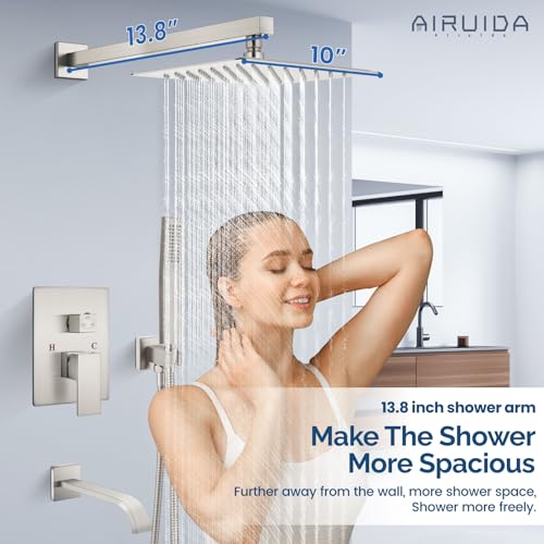 Colonne de douche encastrable avec robinet cascade nickel brossé - 2