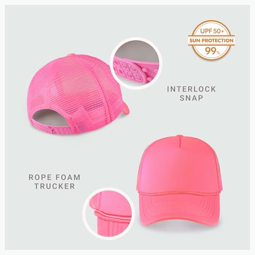 Image of CHOK.LIDS Classic Foam Trucker Hat Summer Mesh Rope Cap Solid Two Toned Blank Hat Mens Womens Adjustable Strap Light Weight