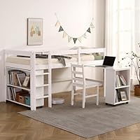 Amazon｜システムベッド ロフトベッド 木製 シングル デスク 本棚 机