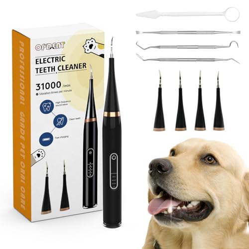 Opdent Plaque Remover for Teeth - Electric Toothbrush for Dogs Pet Brush Set,Electric Five Modes + 3