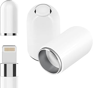 2 Pieces Magnetic Replacement Caps for Pencil 1st Generation (White)