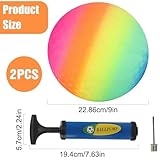 Lonimia PVC Regenbogen Ball - Bouncy Kickball, Fußball Softball, Mehrfarbiger Kinder Spielball Für Drinnen Und Draußen, Strandball Mit Pumpe