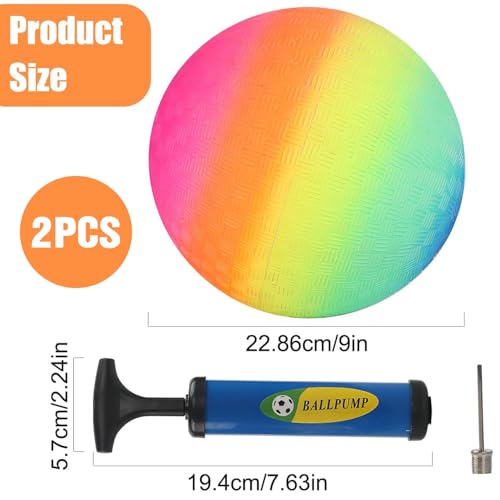 Lonimia PVC Regenbogen Ball - Bouncy Kickball, Fußball Softball, Mehrfarbiger Kinder Spielball Für Drinnen Und Draußen, Strandball Mit Pumpe