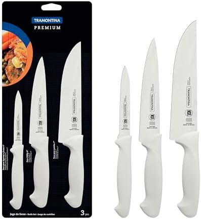 Jogo de Facas Premium Tramontina Branco, 3 Peças