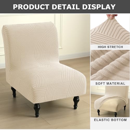 Image of Eco-Ancheng Armless Chair Slipcover Removable Armless Accent Chairs Covers Washable Armless Slipper Chair Slipcover Printed Armless Chair Furniture Protector Covers for Living Dining Room Hotel,21