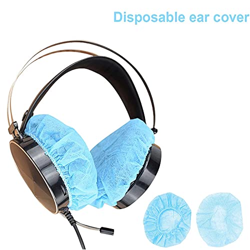 Tvoip 100Pcs Cubiertas desechables sanitarias azules para auriculares, super flexibles y lavables, para la mayoría de auriculares on-ear (11 cm/4.33 pulgadas) miniatura 7