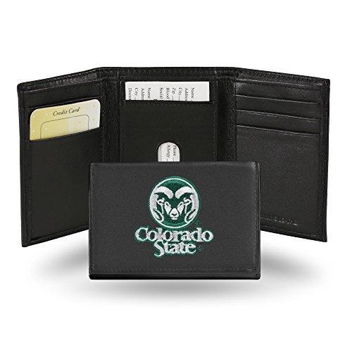 Rico Industries NCAA Colorado State Rams Embroidered Genuine Leather Tri-fold Wallet 3.25