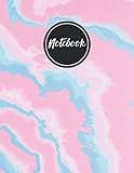  Marble Notebook: Pink, White, Blue, Journal, Composition Book, 130 pages, Lined, 8.5x11\