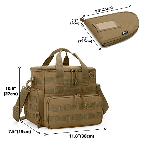 Dsleaf Tactical Gun Range Bag With 3 Pistol Cases, Gun Duffle Range Bag With 12X Magazine Slots And Extra Pockets For Shooting And Hunting (Patent Design) #TOP6