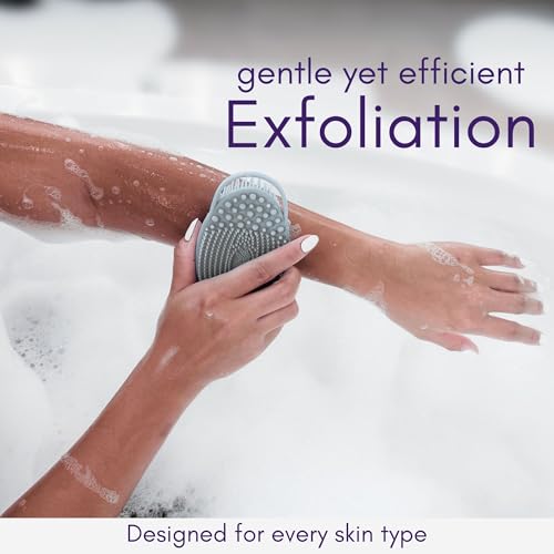 Avilana Silicone Body Scrubber – Gentle Shower Brush & Loofah Alternative – Silver-Infused Options – Fast-Drying, Hygienic, BPA-Free Silicone Body Exfoliator for Sensitive Skin, Men & Women