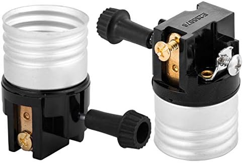 (2 pack) 3 way socket replacement for lamp, Medium Base Interior Only, Incandescent Lamp holder, Removable Turn Knob, 2-Circuit.