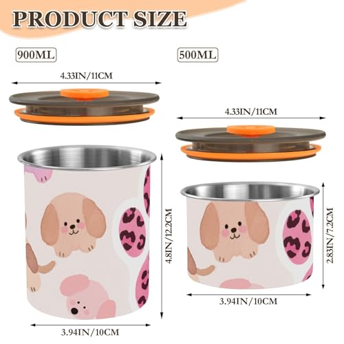 Contenedor de café diseño perro rosa acero inoxidable miniatura 3