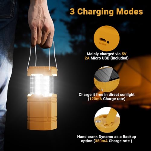 Lanterne camping rechargeable ROCAM avec 3 méthodes de charge - 4