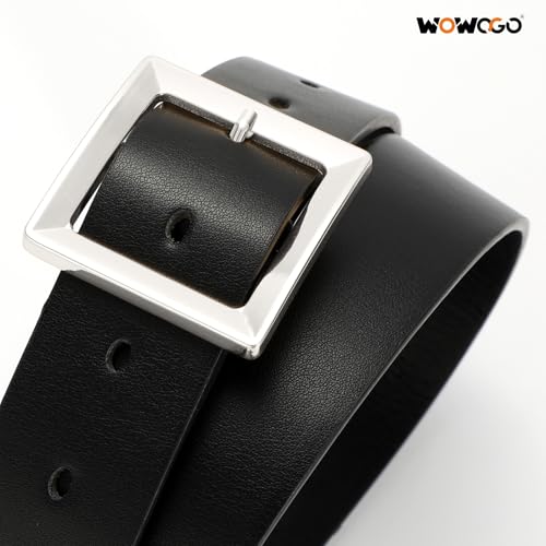 Women Leather Belt Fashion Waist Belt for Jeans Pants Dresses Ladies Belt with Gold Silver Buckle2