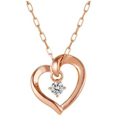 Amazon 4 ヨンドシー オープンハート キュービックジルコニア K10ピンクゴールド Pg ネックレス ネックレス 通販