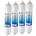 Produktbild Wasserfilter für Samsung, LG, Side by Side Kühlschrank Filter extern. Schlauchanschluss ist fest integriert. 4-er Pack
