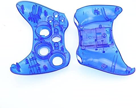 Full Hard Case Housing Shell Buttons Mod Kit Component Cover for Xbox 360 Game Controller (B-Clear Blue) image 4