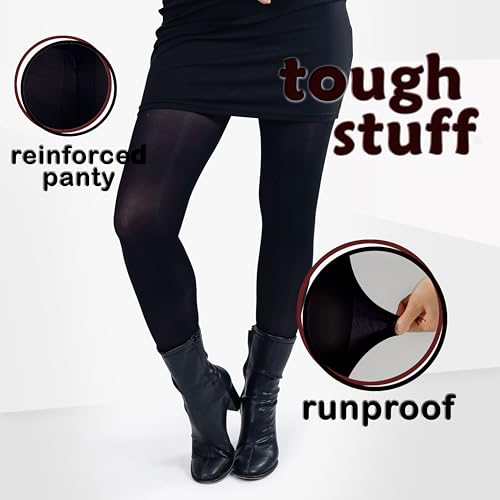 Image of Silky Toes Women's 60D Soft Opaque Tights 1-2 Pairs -Black White And Colored Stockings for Women