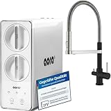 AORA GT600 Umkehrosmoseanlage Untertisch – tankloser Trinkwasserfilter – 8 Stufen Filtration RO System – 3-Wege-Armatur – 3 Sekunden Filterwechsel – Osmoseanlage reines Wasser | STATEMENT Schwarz