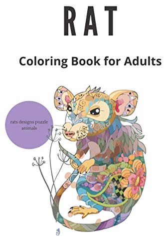 rat coloring book for adults: rats designs puzzle animals mouse style lover mandala books ...
