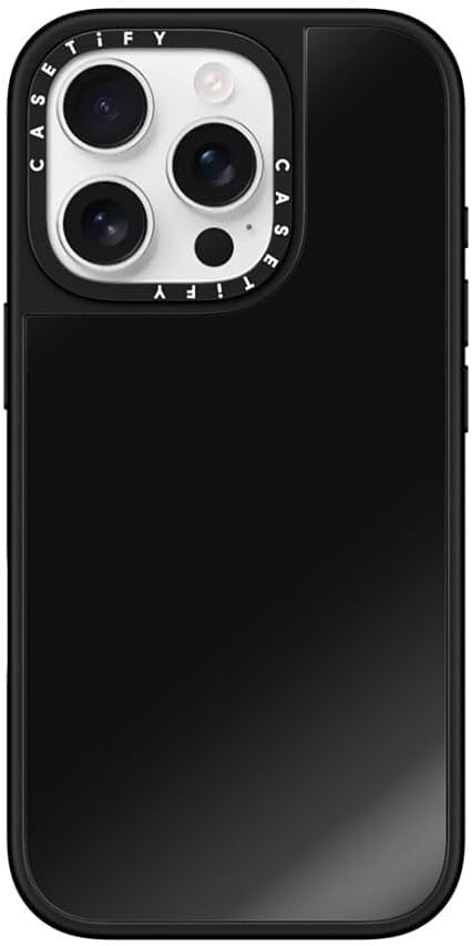 CASETiFY Mirror iPhone 16 Pro Case [Reflective / 4.9ft Drop Protection/Compatible with Magsafe] - Black On Black