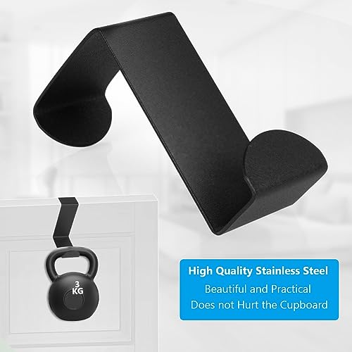 flintronic Over Door Hooks, 8PCS Heavy-Duty Over Door Hanger, Stainless Steel Coat Hooks Wall Mounted for Doors Bedroom - Image 2