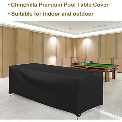 CHINCHILLA 7/8/9 ft Pool Table Cover, Waterproof Sunscreen Billiard Cover Polyester Fabric ,for Snooker Billiard Table Cover