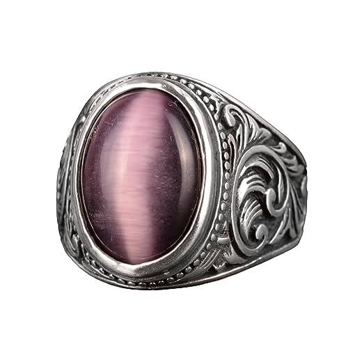 Genuine Real Natural Cats Eye Amethyst Gemstone Ring, 8.90 Carat, Sterling Silver Ring For Men, Men’s Ring Gemstone